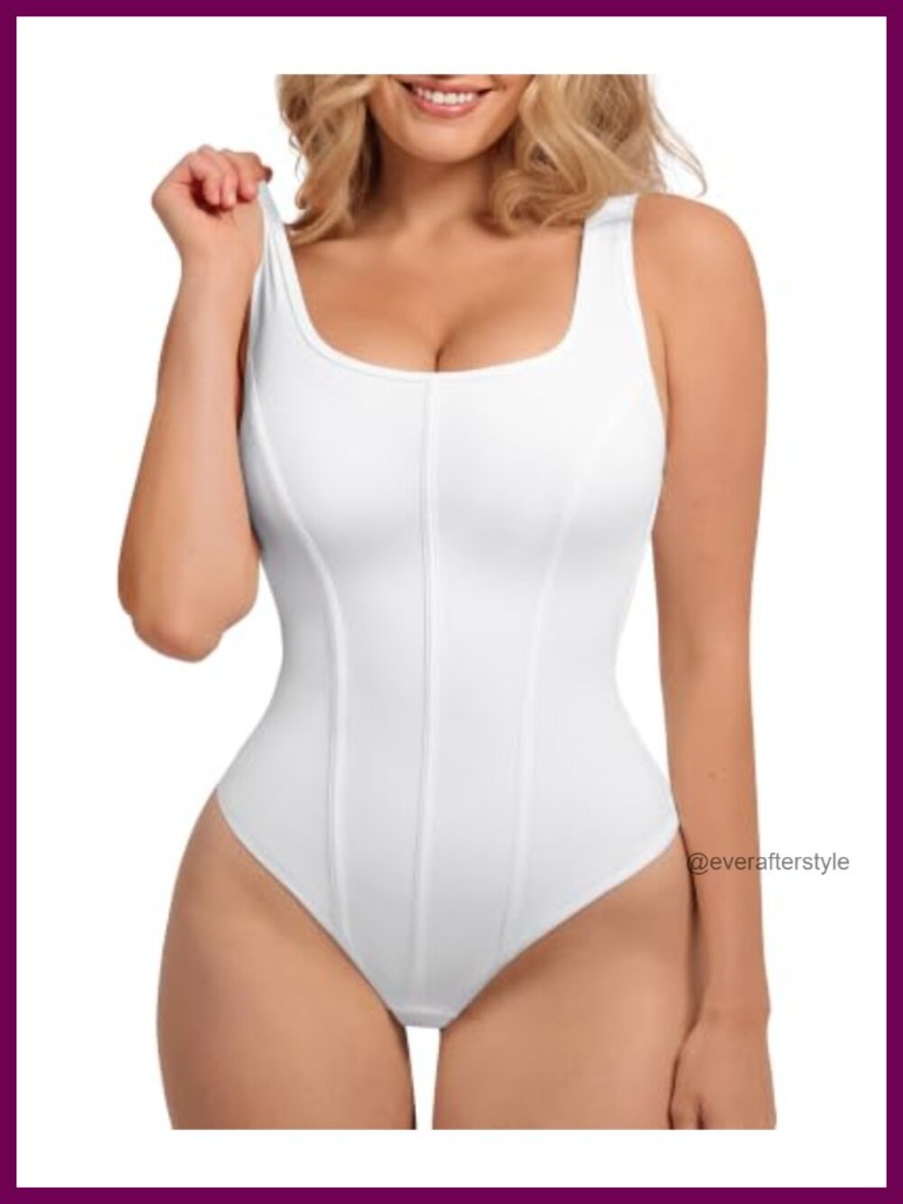 Tummy Control Square Neck Bodysuit Tank Top Sleeveless Shapewear